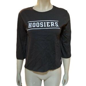 League IU Hoosiers Black Womens 3/4 Sleeve T-Shirt